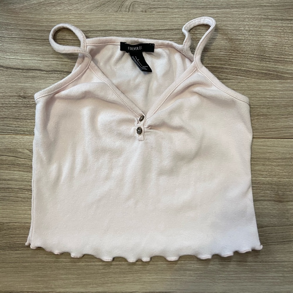 Pink Cropped Tank Top
